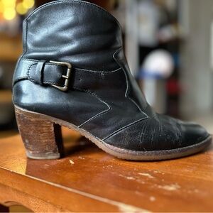 Black Leather Ankle Boots